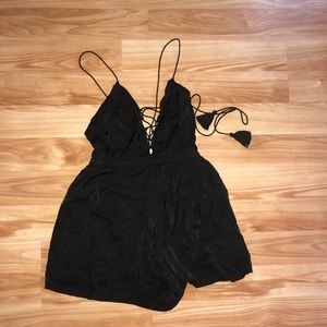 Black UO lace-up romper